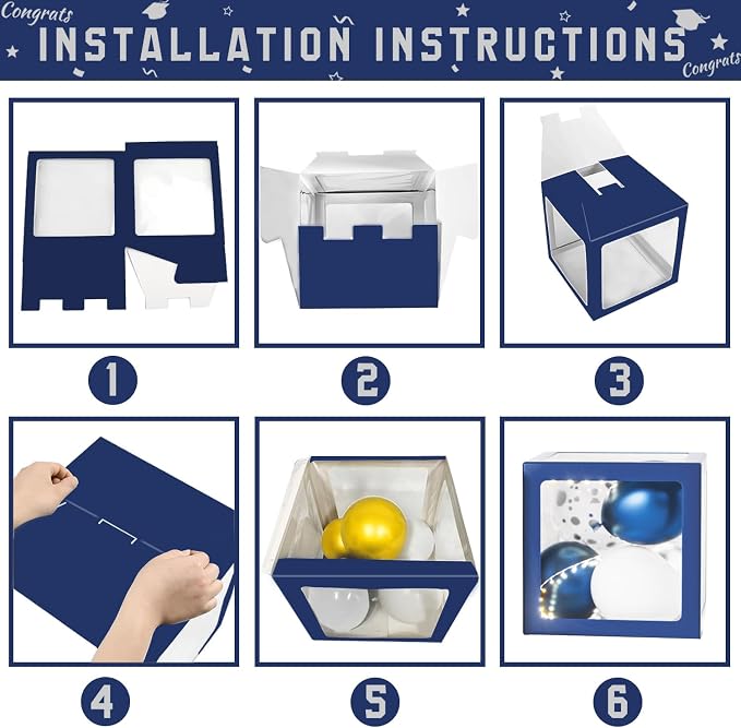 Navy Blue and Silver Graduation Decorations 2026 - Image 4