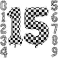 40" Checkered Number 15 Balloon by TNCDJKPA