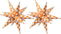 2 * 12Pcs Orange Silver Holographic Explosion Pointed Star Foil by baoonworlld