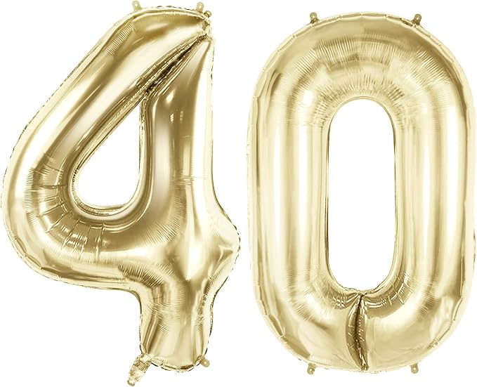Number 40 Balloons for 40th Birthday Party Decorations, 40 Inch 0-100 by Joycard