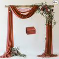 Wedding Arch Draping Fabric Backdrop Drapes 4 Panels, Terracotta | 28.7"x20FT by Wokceer