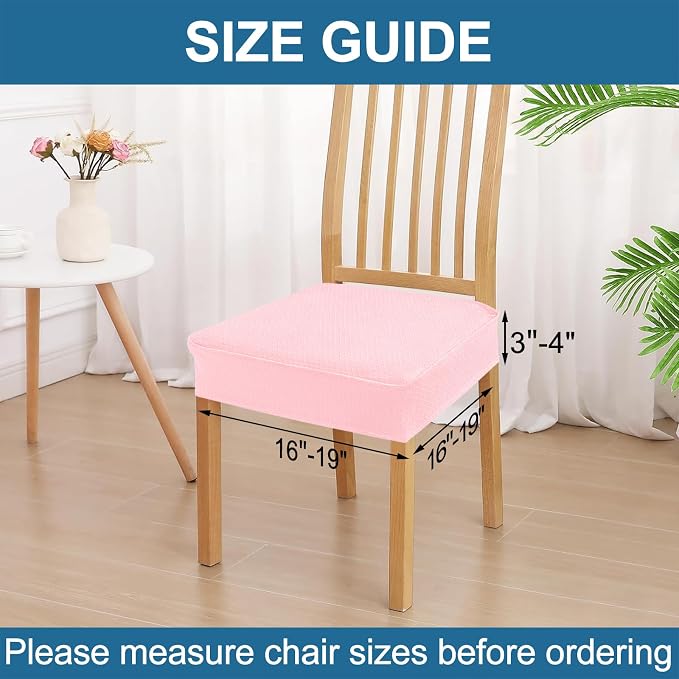 Smiry Waterproof Seat Covers for Dining Room Chairs, No Rear Covers | Stretch - Image 2