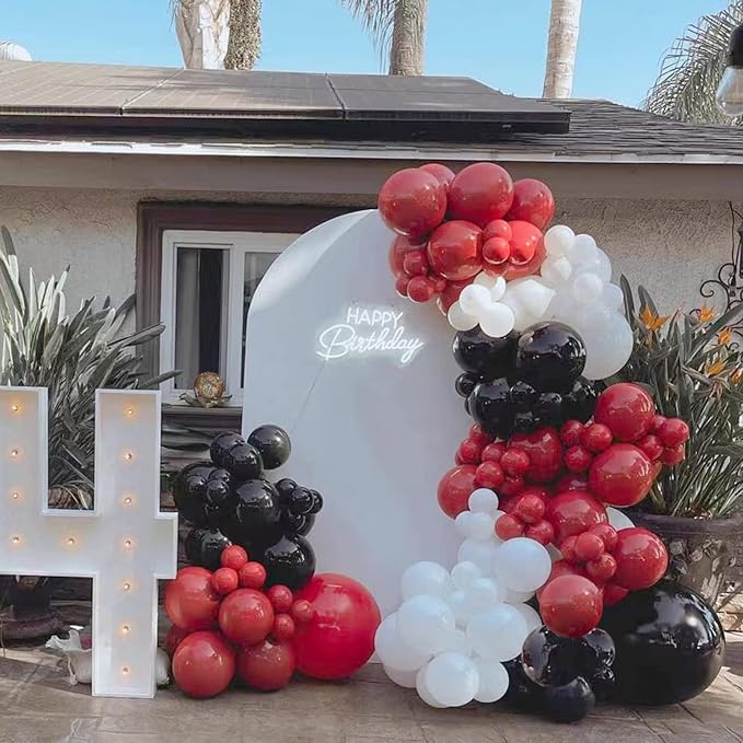 Red and Black Balloons, New Year, Graduation Decorations | 120pcs Red White and - Image 4