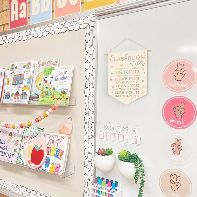Classroom Rules Linen Canvas Banner, Teacher Must Haves - Image 2