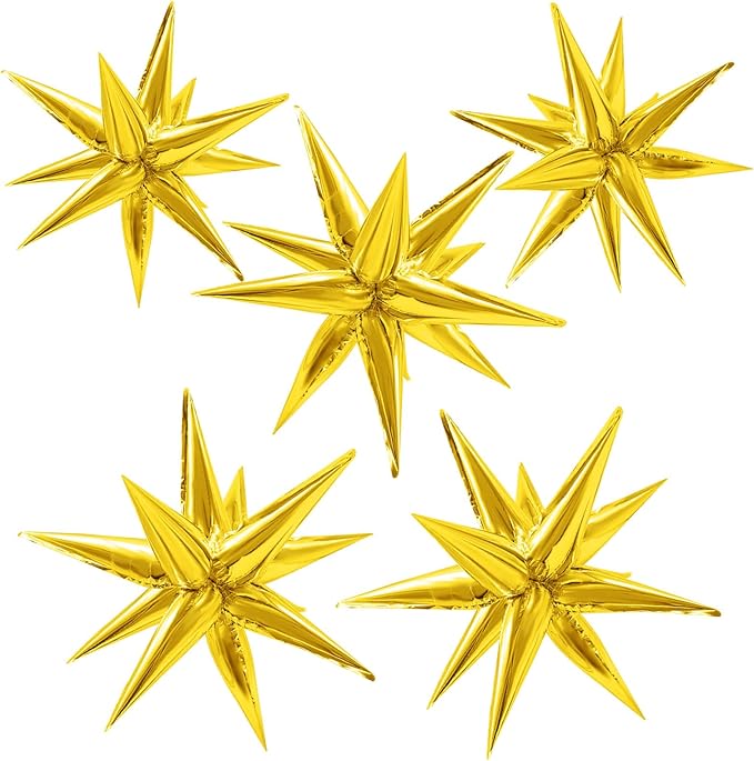 Gold Star Balloons Foil Explosion Balloon Large Mylar Balloons Bulk Party by BOMSI