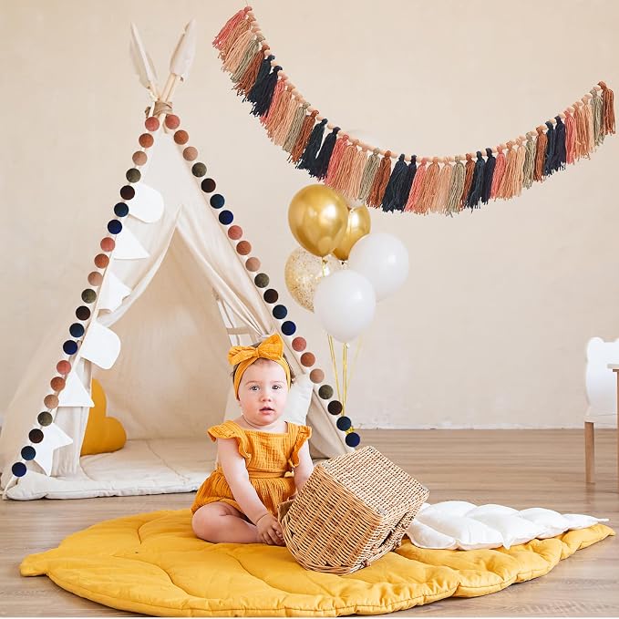 2pcs Longer Fall Tassel Garland, Pom Pom Tassel, Felt Ball Garland, - Image 5