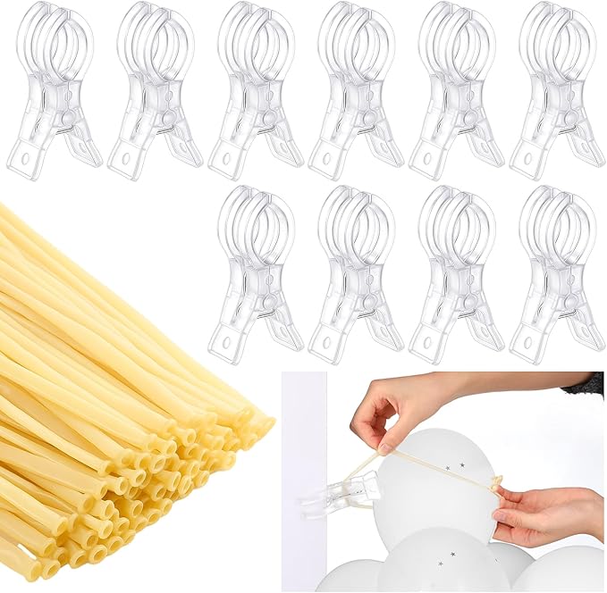 10 Pack Large Balloon Arch Clips Plastic Transparent Backdrop Spring Clamps 3.5 by Amyhill