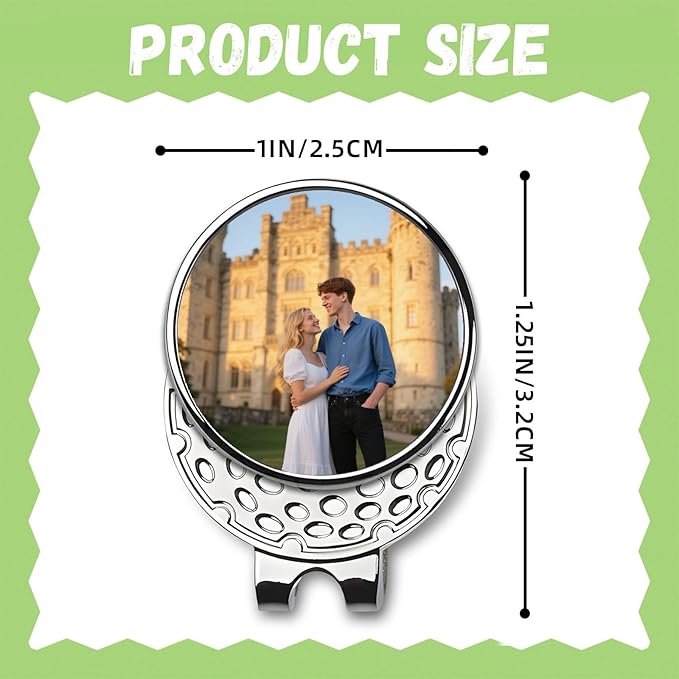 Custom Golf Ball Marker with Magnetic Hat Clip, Personalized Golf Ball Marker Hat Clip, Personalized Hat Clip Ball Marker with Photo, Logo, Name, Unique Gift for Golfers, Dad, Mom, Coach