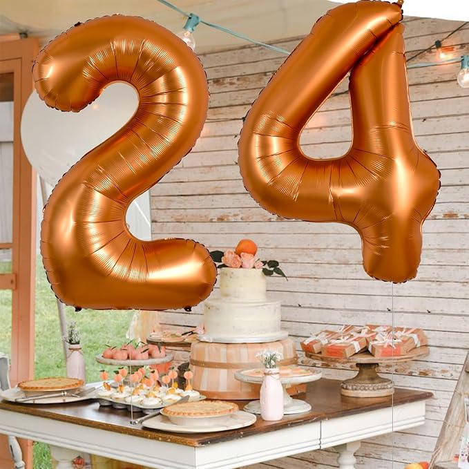 TONIFUL 40 Inch Orange Large Numbers Balloon 0-9 Birthday Party Decorations - Image 4