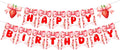 MEETINGU Strawberry Bow Happy Birthday Pennant, Happy Birthday Party Banner by MEETINGU