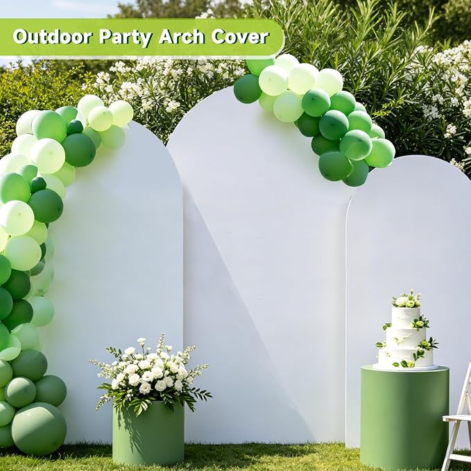 Hemmotop Stretchy White Arch Backdrop Cover Set of 3-7.2ft, 6ft | Wrinkle-Free - Image 8
