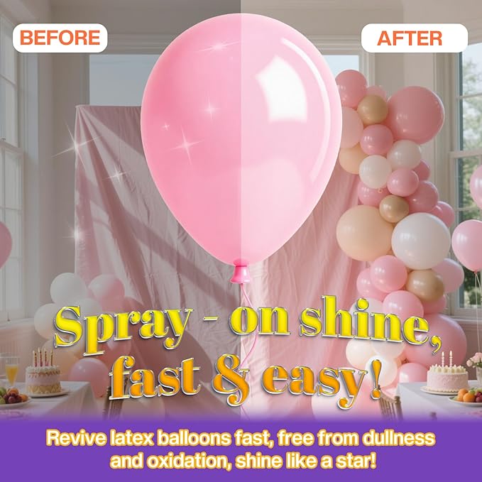 Balloon Shine Spray for Party : 15 oz Balloons Spray Silicone for Father's - Image 4