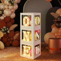 One Balloon Boxes with O, E Light up Letters Three White Transparent Square by Resholder