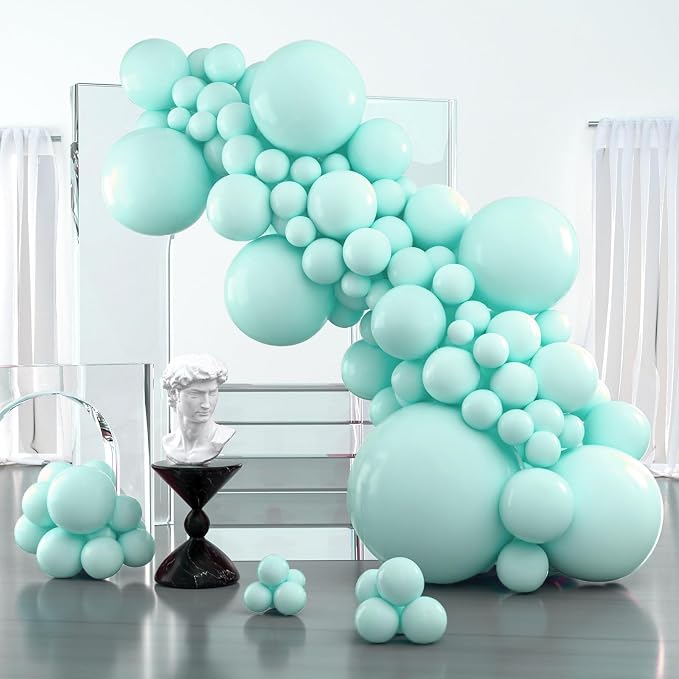 PartyWoo Teal Balloons 127pcs Turquoise Latex Balloons Different Sizes | 36 18 by PartyWoo