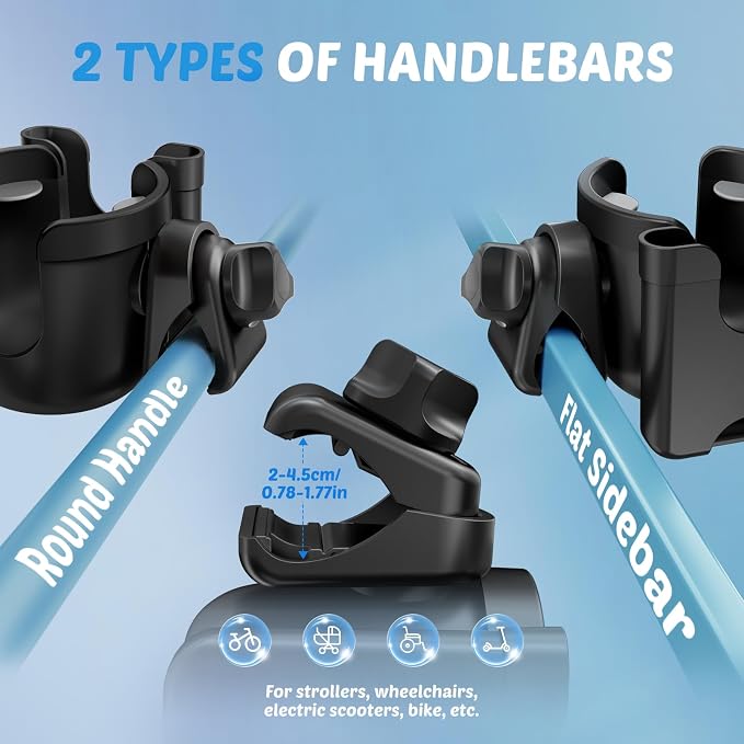 2 Pack Cup Holder for Walker: Stroller Cup Holder - Image 5