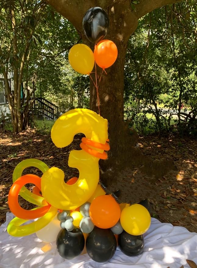 4 Balloon Numbers Birthday Decorations, 40In Yellow Balloons - Image 3