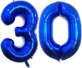 40 Inch Navy Blue 30 Number Balloons Giant Jumbo Huge 30 Foil Mylar Helium by LHOAVWE