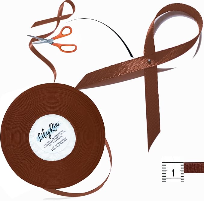 Friar Brown Ribbon 1/4 Inches 36 Yards Satin Roll Perfect - Image 4