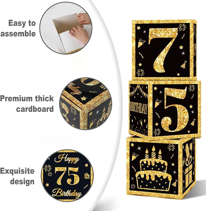 DataMoon 75th Birthday Decorations Boxes - Image 6