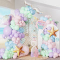 Mermaid Party Decorations 142pcs Macaron Pink and Purple Balloon Garland by Eopelsm