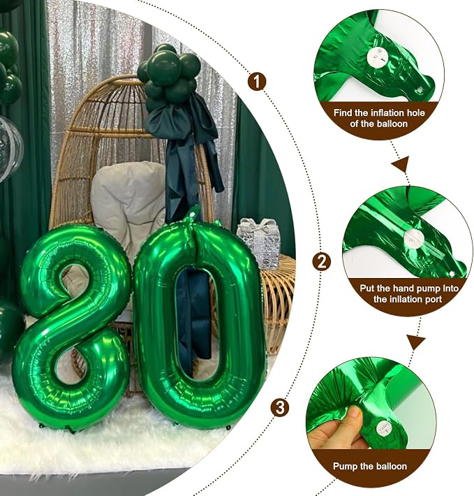 Number Balloons Dark Green 3 Balloon 40 inch - Image 5