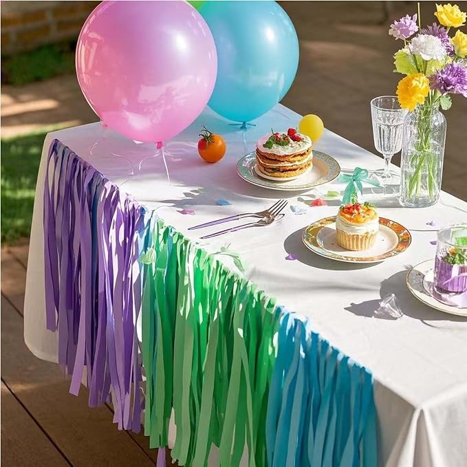 Purple Green and Blue Tissue Paper Tassels 30pcs Streamers Party - Image 6