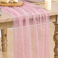 Artoid Mode Pearl Pastel Pink Gauze Table Runner 120 Inch 10FT, Seasonal Sheer by ArtoidMode