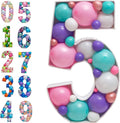 Mosaic Balloon Frame Numbers 5 Pre-Cut Large Foam Board Sign Cut-Out by JoyBoxDesign