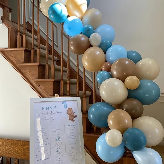 Dusty Blue and Brown Balloon Arch Kit, Bear Baby Shower Decorations - Image 7