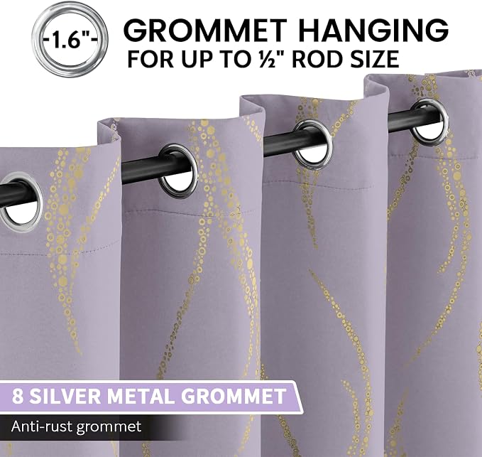 Yakamok Lilac Light Blocking Curtains - Image 3
