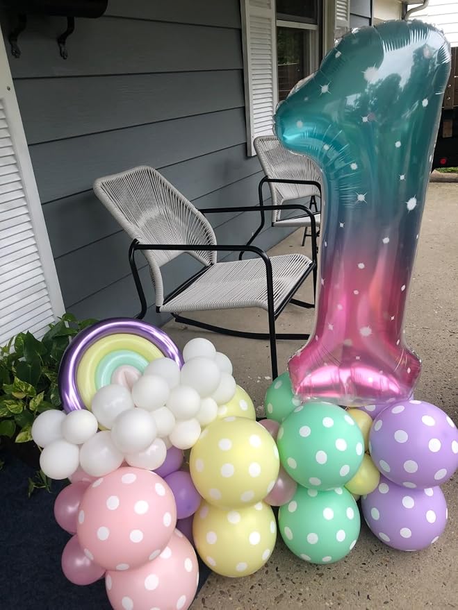 Number Balloons 40 Inch Pink Blue Purple 7 Balloon - Image 3