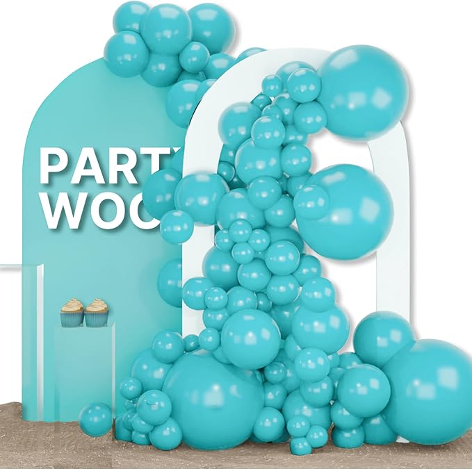 PartyWoo Teal Balloons 155pcs Turquoise Dark Teal Color 5 Inch | 18 12 10 5 by PartyWoo