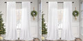 White Linen Curtains 84 Inch Length by Pitalk