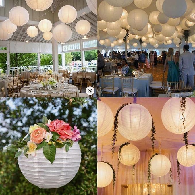 HAUSPROFI 12pcs White Paper Lanterns - Image 4