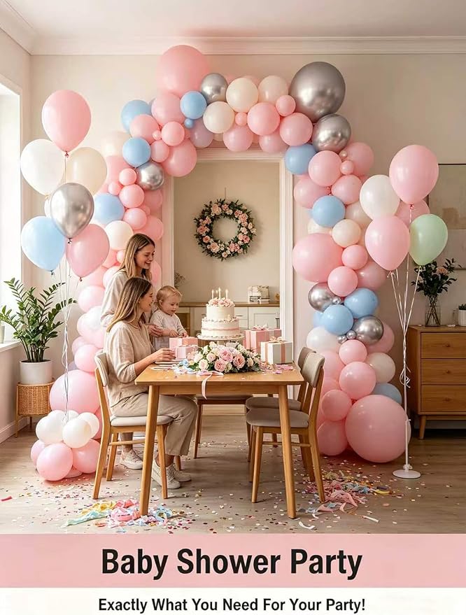 Pink Balloons 12 Inch 60 Pcs Light Pink Balloons Pastel Baby Pale Pink Latex - Image 7