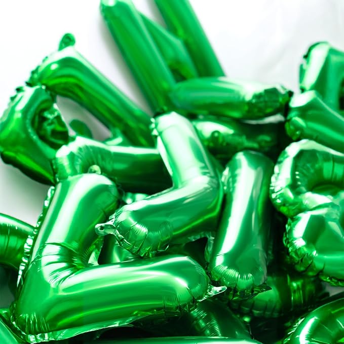 20 Pcs Green 16" Number Balloons 2 Sets 0-9 Foil Balloon Numbers Décor | Glossy - Image 5
