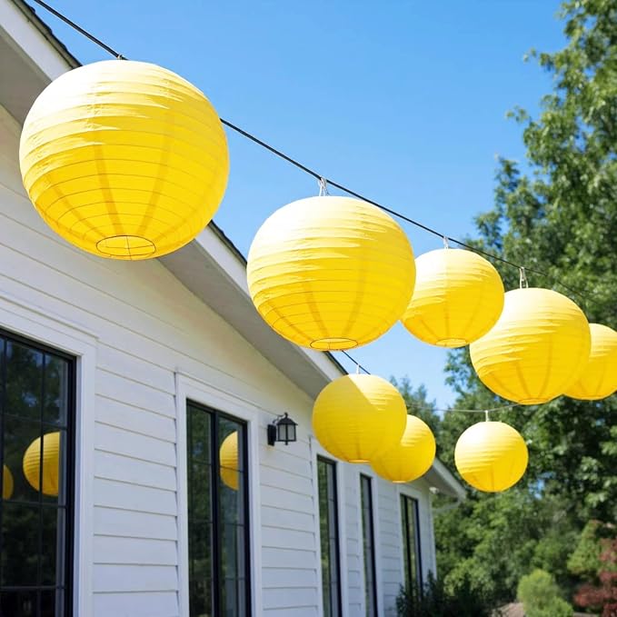 Yellow Chinese Paper Lanterns - Image 5