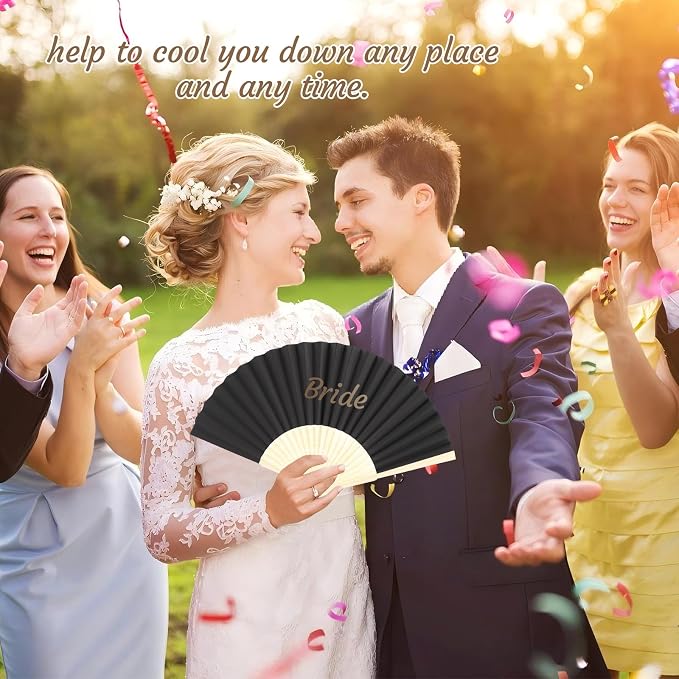 WAYASDCU 100pcs Paper Fans Handheld Folding Fans Bulk Fans - Image 6