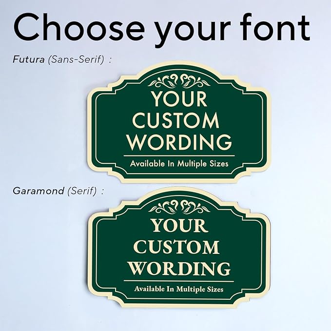 Custom Decorative Outdoor Metal Sign - Personalized Aluminum Driveway Sign, Waterproof, Made In USA - Design 2 Forest Green 14x10 In