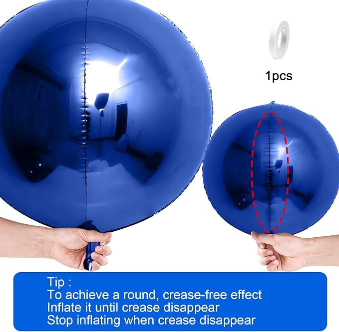 12Pcs Navy Blue Round Foil Balloons, Metallic Blue Foil Balloon - Image 7