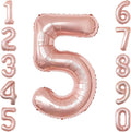 Rose Gold Number 5 Balloon 40 Inch, ustrous Rose Foil by Unknown