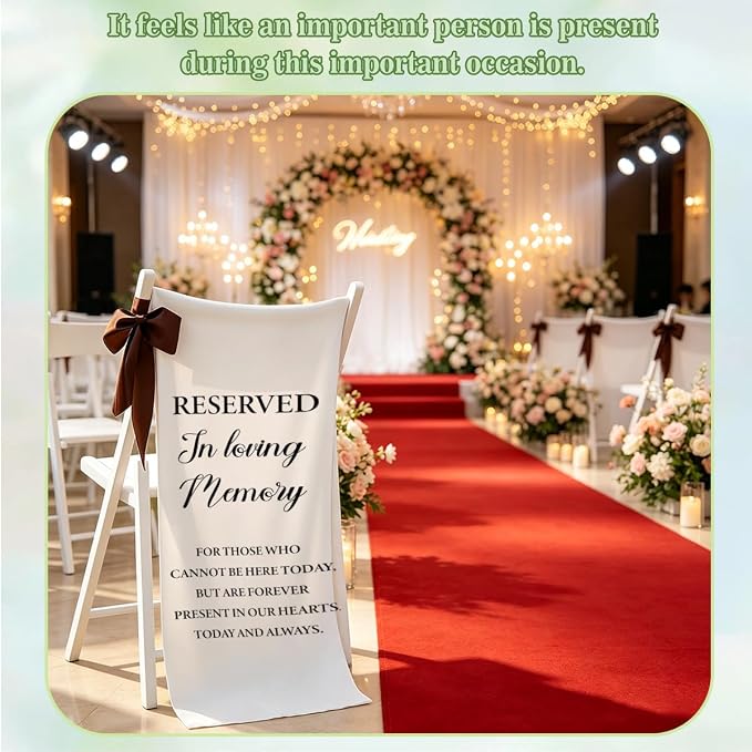 Reserved In Loving Memory Wedding Chair Sign Decorations - Image 4