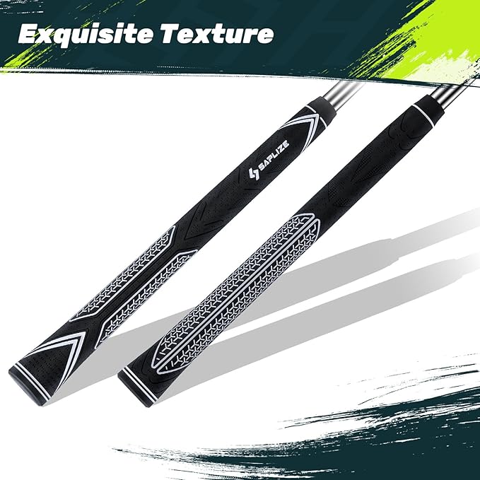 SAPLIZE High-performance Rubber Golf Grips 13 Pack, High Shock Absorption, Non-slip, Choose from 13 Grips with 15 Tapes or Full Regripping Kit, Std/Mid/Jumbo, CC10 Series