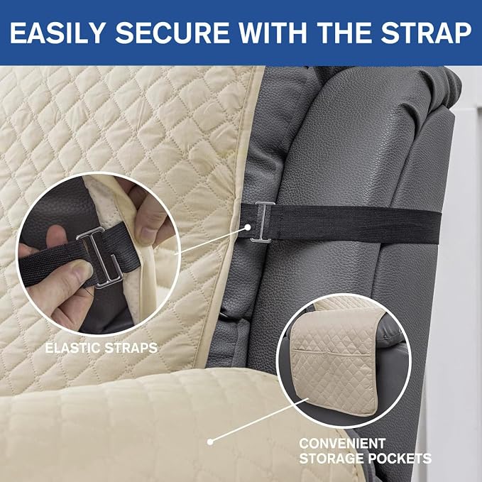 XINEAGE Water Resistant Recliner Cover, Nonslip Recliner Chair Covers - Image 3
