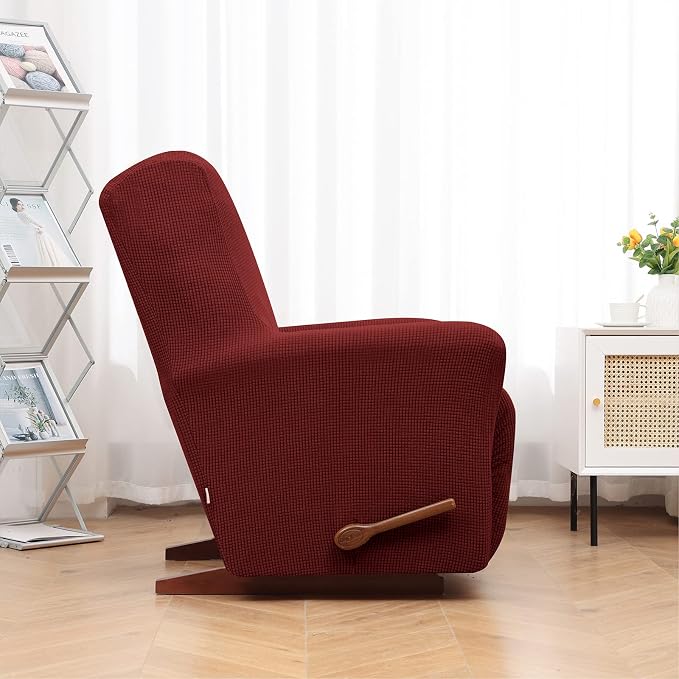 Recliner Chair Covers, 1-Piece Lazy Boy Recliner Covers, Dark Red | Washable - Image 3