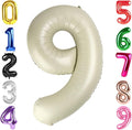 40 Inch Cream Number 9 Balloon Birthday Party Decorations by Hadoife