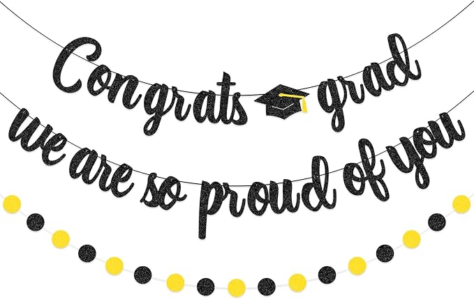 Congrats Decorations – Graduation Party Banner Set by GistomeHome