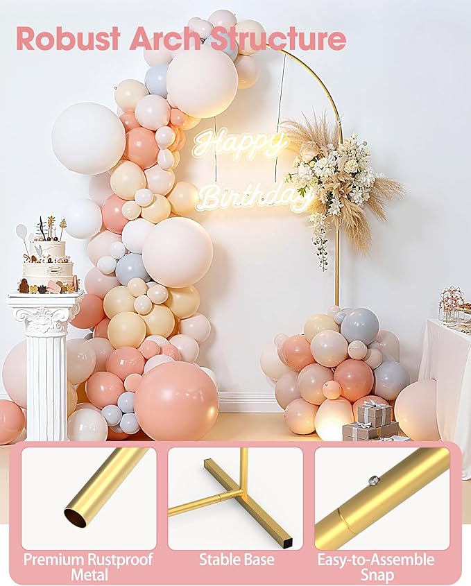 Pureegg Arch Backdrop Stand and Cover Set, 7.2 ft, Celebrations, Easy Assembly - Image 4
