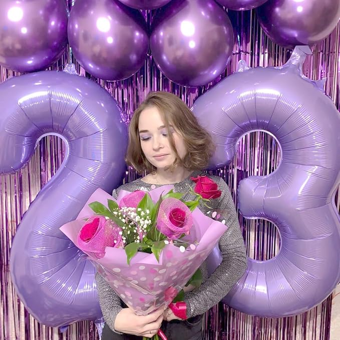 Lilac Number 2 Balloon 40 inch, Lavender Birthday Party Balloons Decorations | - Image 8