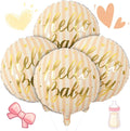 18" Hello Baby Foil Balloons for Welcome Baby Party Decorations, Peach Beige by Paeyeq